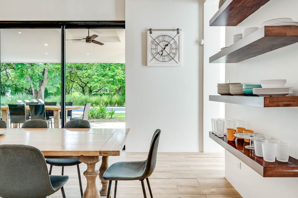 Dining table with garden view