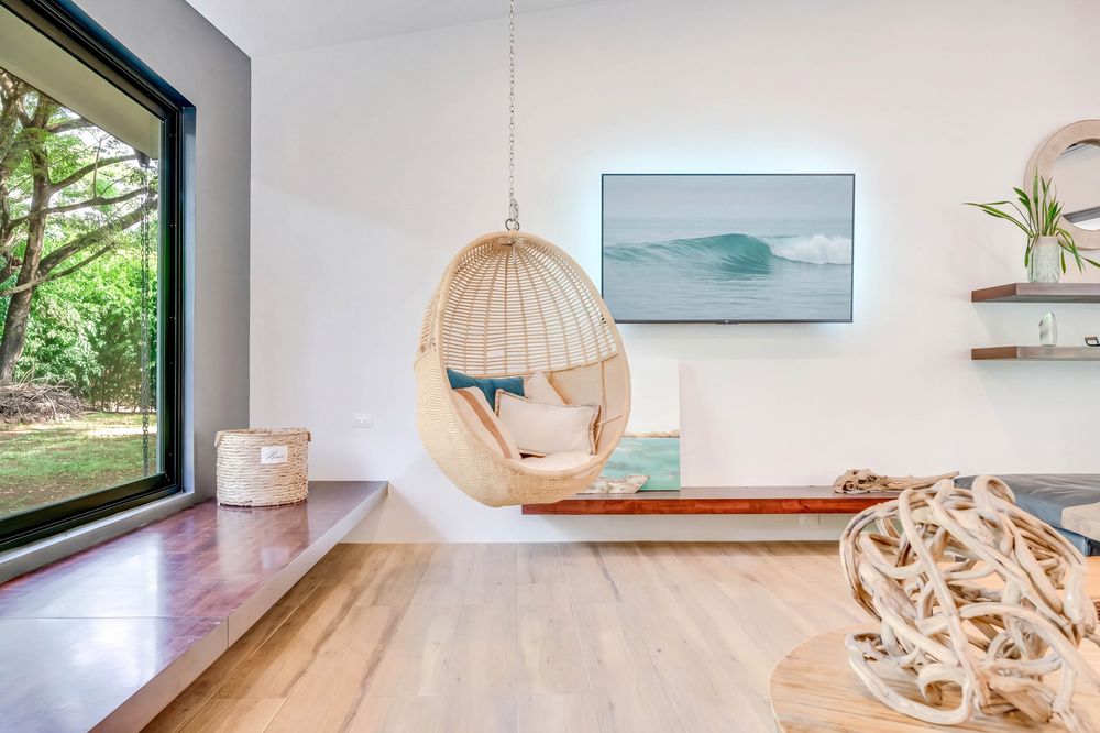 Hanging chair at Casa Poiema