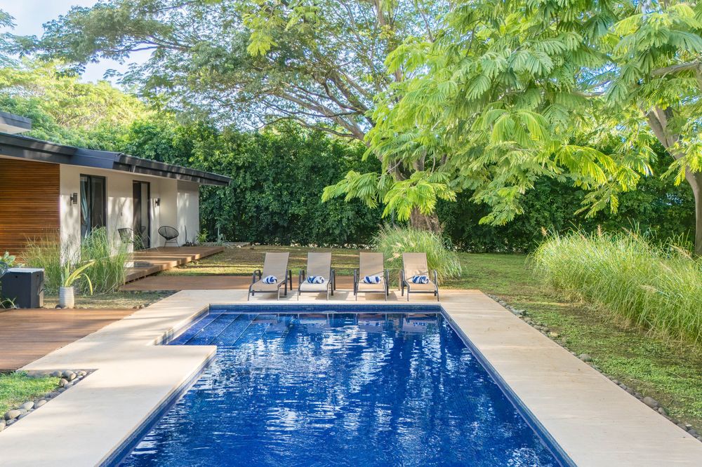 The pool from the lawn